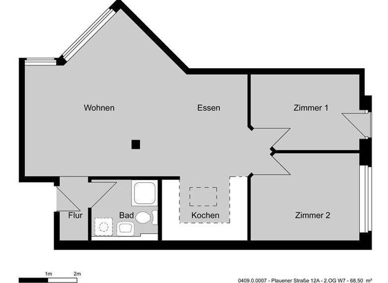 Wohnung zur Miete nur mit Wohnberechtigungsschein 655 € 3 Zimmer 68,5 m² 2. Geschoss Plauener Str. 12A Vahrenheide Hannover 30179