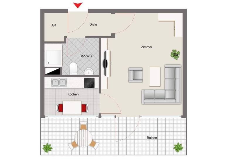 Studio zum Kauf 170.000 € 1 Zimmer 23,2 m² 1. Geschoss Feldmoching-Hasenbergl München 80937