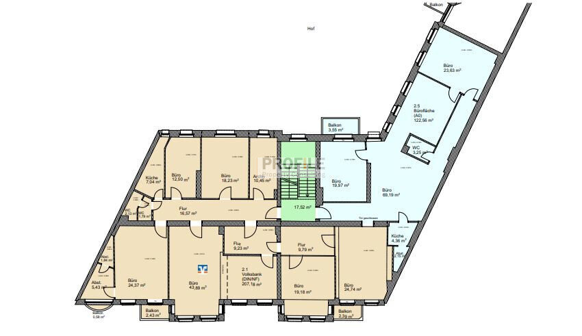 Büro-/Praxisfläche zur Miete provisionsfrei 19 € 122 m²<br/>Bürofläche ab 122 m²<br/>Teilbarkeit Tegel Berlin 13507