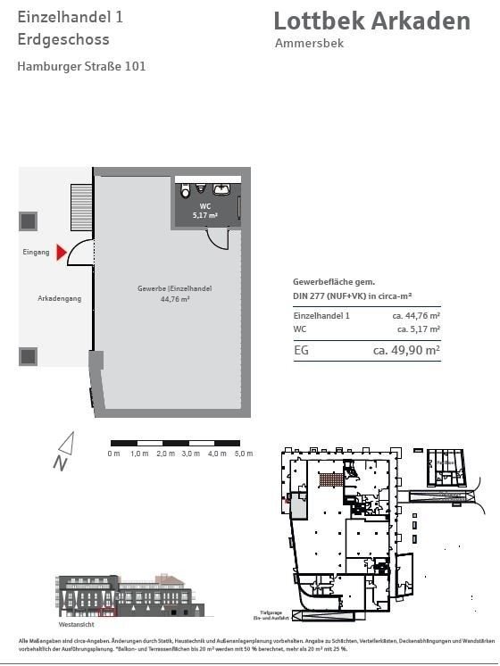 Laden zur Miete provisionsfrei 1.098 € 1 Zimmer Lottbek Ammersbek 22949