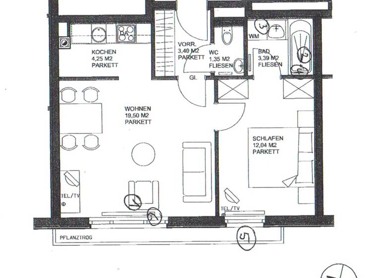 Wohnung zur Miete 822 € 2 Zimmer 43,9 m² 3. Geschoss Wien 1070