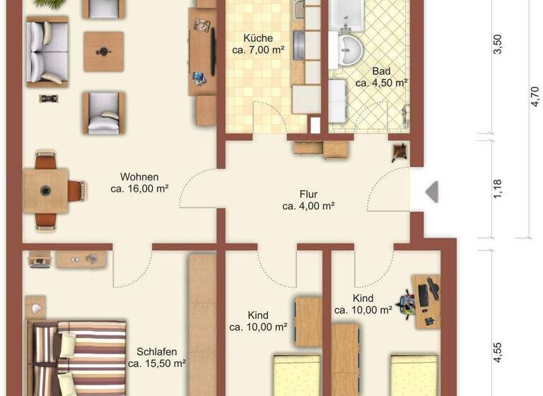 Wohnung zur Miete 367 € 4 Zimmer 70 m² 3. Geschoss Südstraße 43 a Zittau 02763