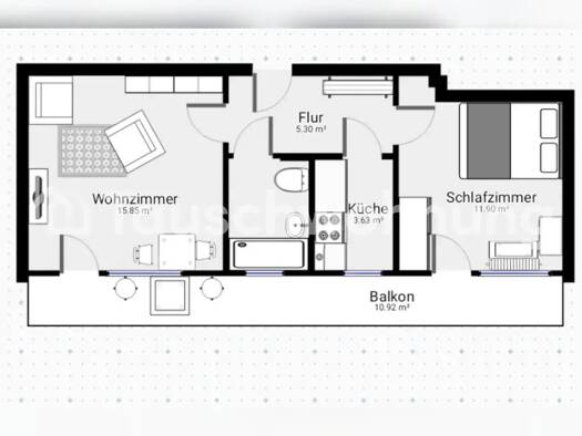 Wohnung zur Miete Tauschwohnung 590 € 2 Zimmer 40 m² 6. Geschoss Sachsenhausen Süd 60598