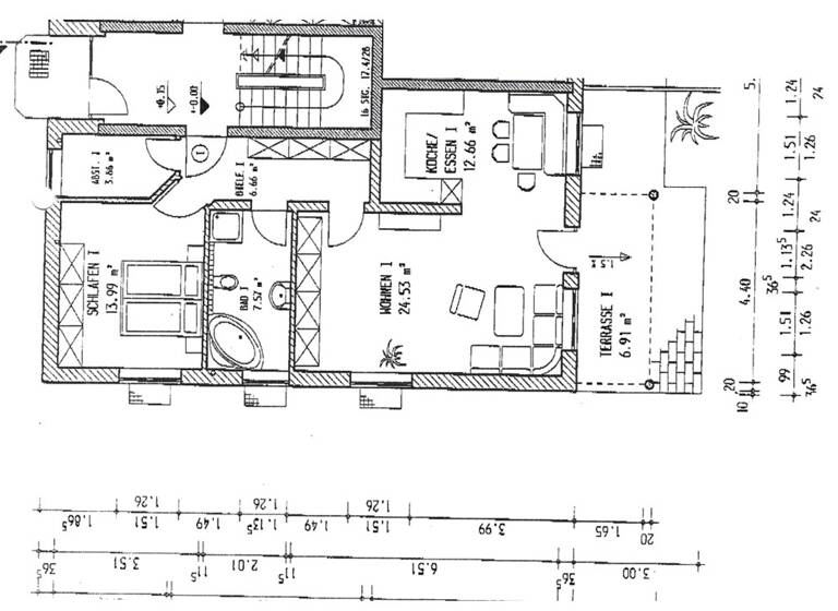 Terrassenwohnung zur Miete 840 € 2 Zimmer 76 m² Geschoss EG/2 frei ab 01.06.2026 Stögmeierweg 13 Bad Birnbach 84364