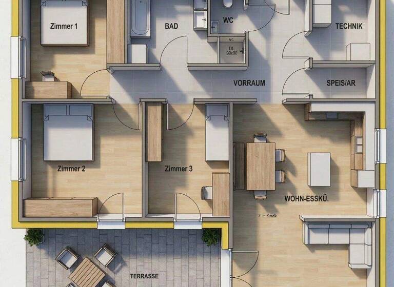 Haus zum Kauf 301.950 € 3 Zimmer 107 m² 878 m² Grundstück Markt Piesting 2753