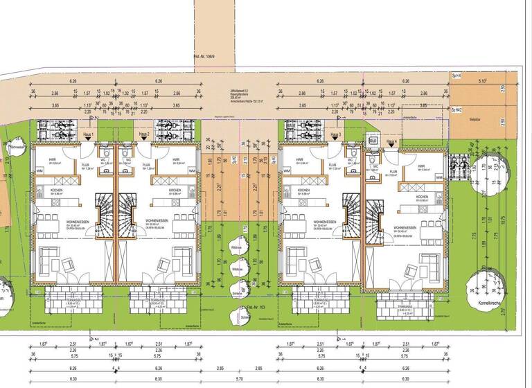Doppelhaushälfte zum Kauf - Erstbezug provisionsfrei 634.000 € 5 Zimmer 142 m² 144 m² Grundstück Richthofenstr. 4A - 4C Teningen 79331