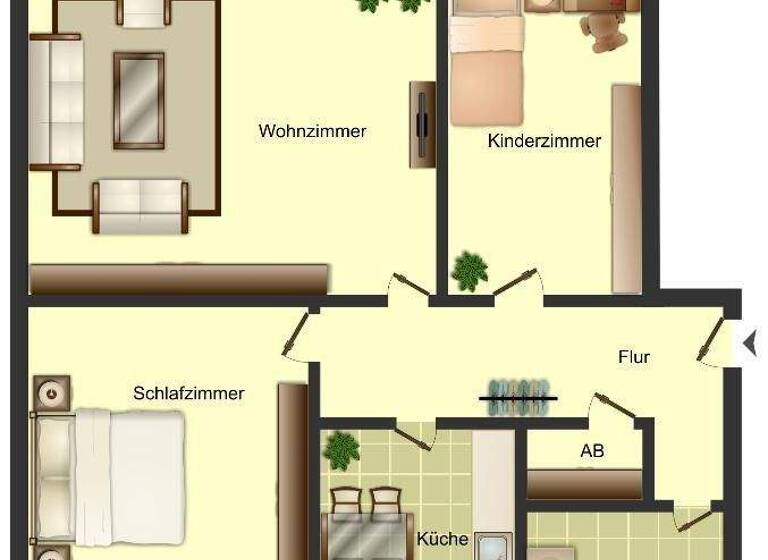 Wohnung zur Miete 399 € 3,5 Zimmer 62,4 m² 1. Geschoss frei ab 01.04.2026 Theodor-Heuss-Straße 3 Herringen Hamm 59077