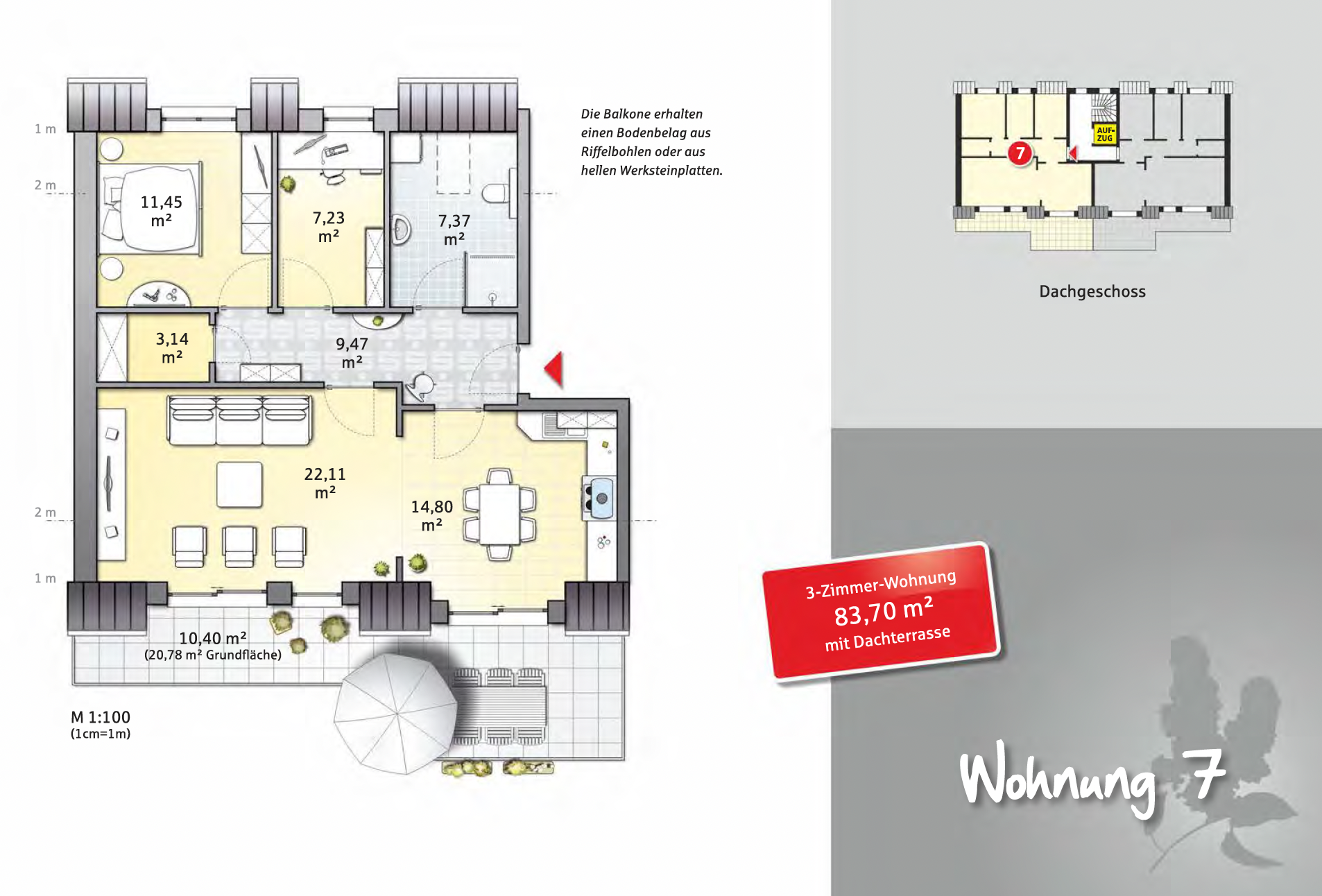 Penthouse zur Miete 1.176 € 3 Zimmer 84 m²<br/>Wohnfläche 2.<br/>Geschoss ab sofort<br/>Verfügbarkeit Fliederweg 8 Thedinghausen Thedinghausen 27321