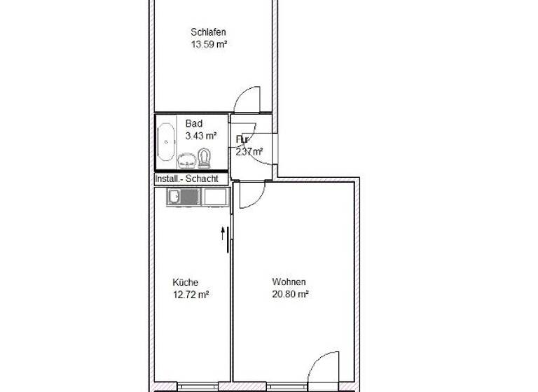 Wohnung zur Miete 328 € 2 Zimmer 54,6 m²<br/>Wohnfläche 3.<br/>Geschoss Sankt-Josef-Straße 20b Neu Olvenstedt Magdeburg 39130