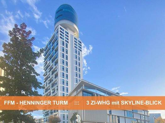 Wohnung zur Miete 3.000 € 3 Zimmer 118 m² 14. Geschoss frei ab 01.05.2026 Sachsenhausen Frankfurt am Main 60599