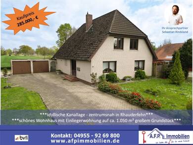 Einfamilienhaus zum Kauf 285.000 € 7 Zimmer 192 m² 1.050 m² Grundstück Westrhauderfehn Rhauderfehn 26817