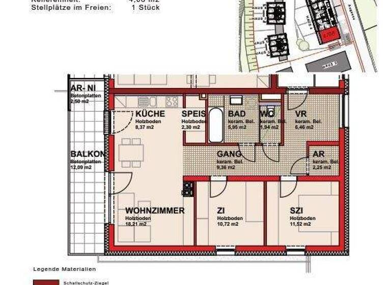 Wohnung zur Miete 794 € 3 Zimmer 77,1 m² 1. Geschoss Pyhra 3143