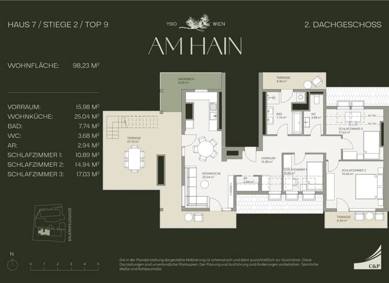 Wohnung zum Kauf - Erstbezug 1.250.000 € 4 Zimmer 98,2 m² Wien 1190