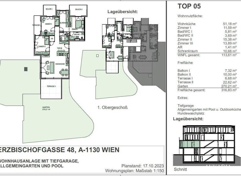 Wohnung zum Kauf - Erstbezug 1.635.000 € 4 Zimmer 113,8 m² 1. Geschoss Wien 1130