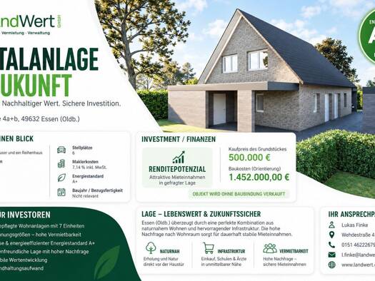 Mehrfamilienhaus zum Kauf 500.000 € 21 Zimmer 482,7 m² 2.103 m² Grundstück Essen Essen (Oldenburg) 49632