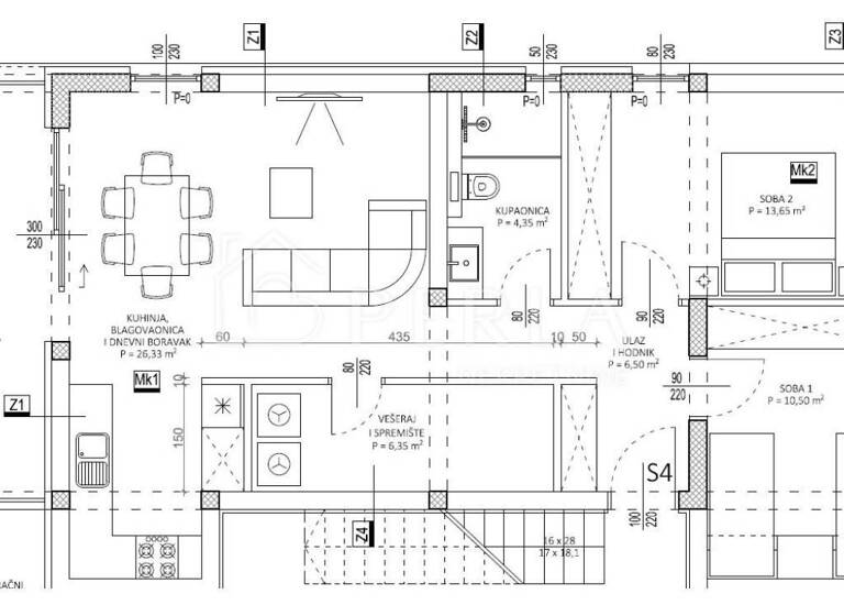 Wohnung zum Kauf 275.000 € 3 Zimmer 78 m² 1. Geschoss Privlaka Privlaka