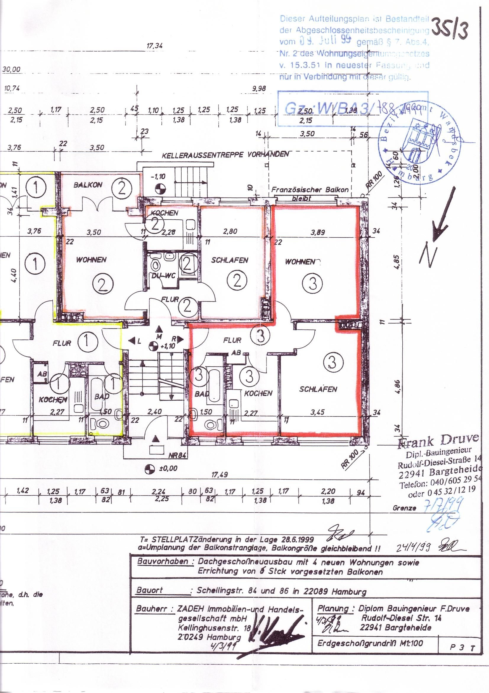 Wohnung zum Kauf 279.000 € 2 Zimmer 54 m²<br/>Wohnfläche ab sofort<br/>Verfügbarkeit Eilbek Hamburg 22089