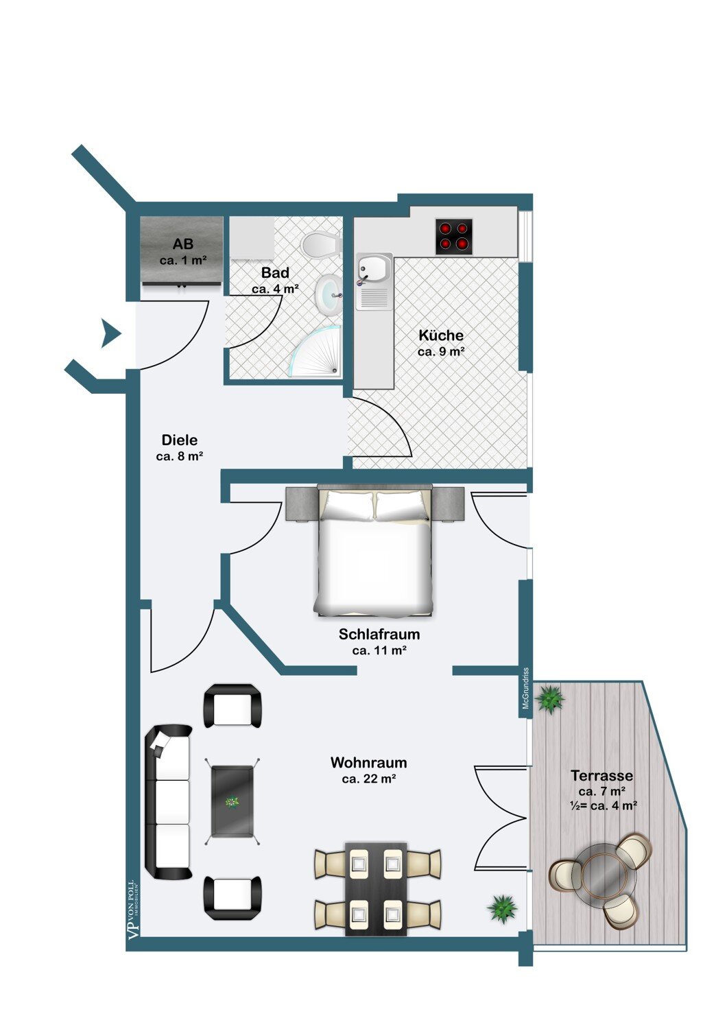 Wohnung zum Kauf 130.000 € 2 Zimmer 58 m²<br/>Wohnfläche EG<br/>Geschoss Neuseddin Seddiner See 14554