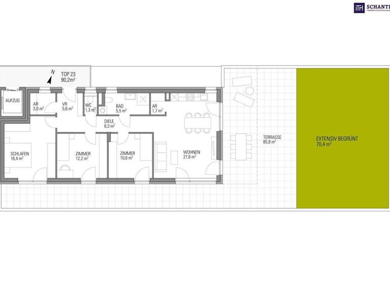 Wohnung zum Kauf - Erstbezug provisionsfrei 549.000 € 4 Zimmer 91 m² 4. Geschoss Zirbenweg Kalsdorf bei Graz 8401