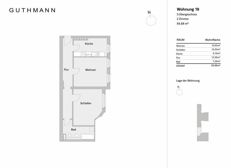 Wohnung zum Kauf 369.000 € 2 Zimmer 59,9 m²<br/>Wohnfläche 3.<br/>Geschoss 01.06.2025<br/>Verfügbarkeit Friedrichshain Berlin 10247