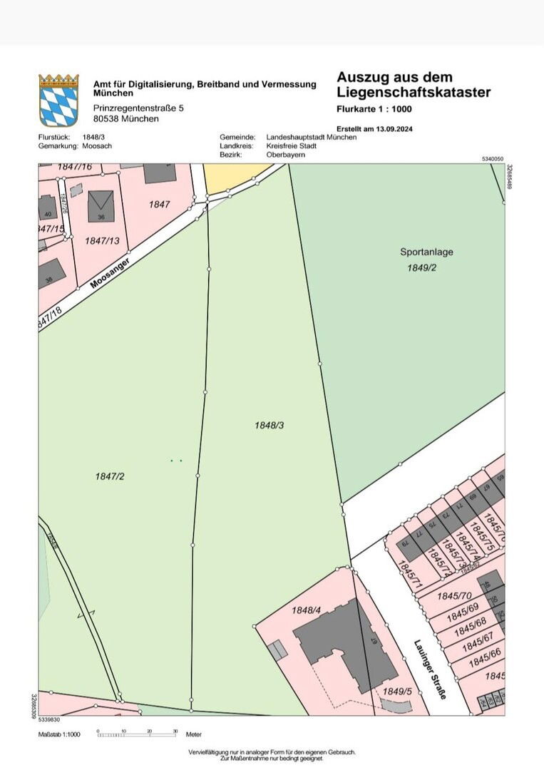 Grundstück zum Kauf provisionsfrei 9.138 m²<br/>Grundstück Saarlouiser Str./Lauinger Str Moosach-Bahnhof München 80992