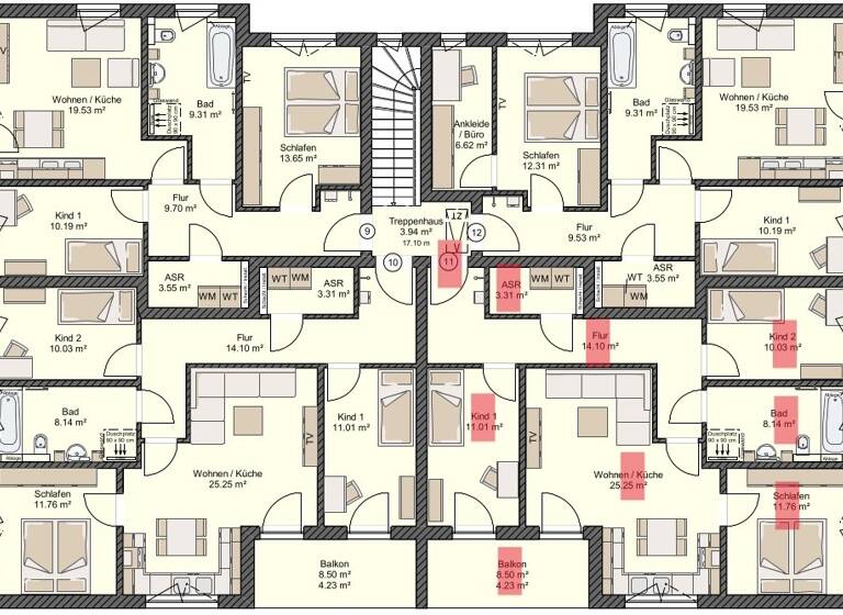 Wohnung zur Miete 1.185 € 4 Zimmer 87,8 m² 2. Geschoss frei ab 01.10.2026 Tribseer Stralsund 18437