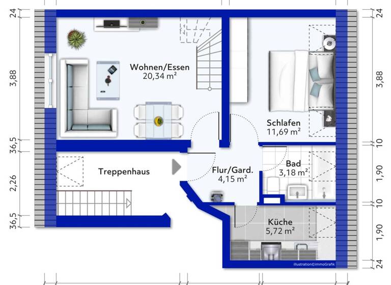 Maisonette zum Kauf 199.000 € 3 Zimmer 44,2 m² Löchgau 74369