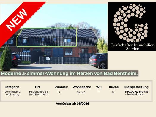 Maisonette zur Miete 850 € 3 Zimmer 92 m² Hilgenstiege 8 Bad Bentheim Bad Bentheim 48455