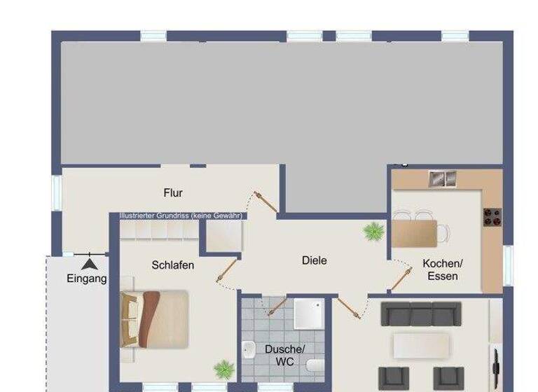 Wohnung zur Miete 700 € 2 Zimmer 71,6 m² EG Reistenhausen Collenberg 97903