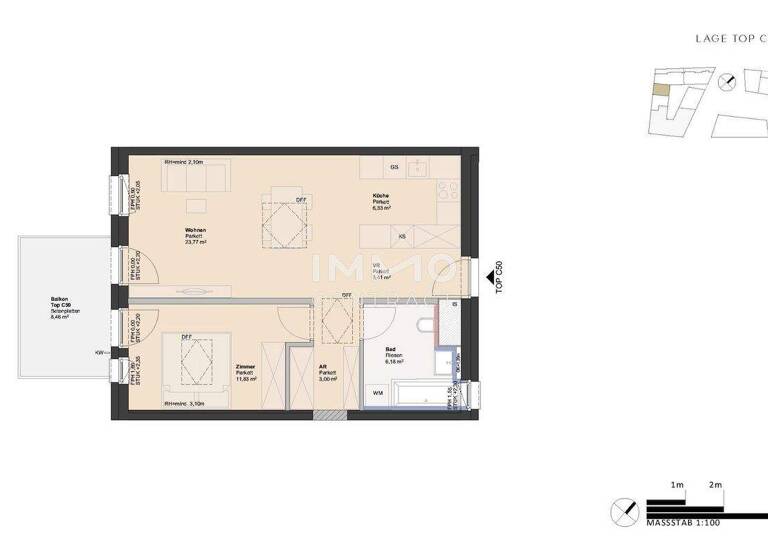 Wohnung zum Kauf - Erstbezug provisionsfrei 250.000 € 2 Zimmer 54,5 m² Ufer Linz 4030