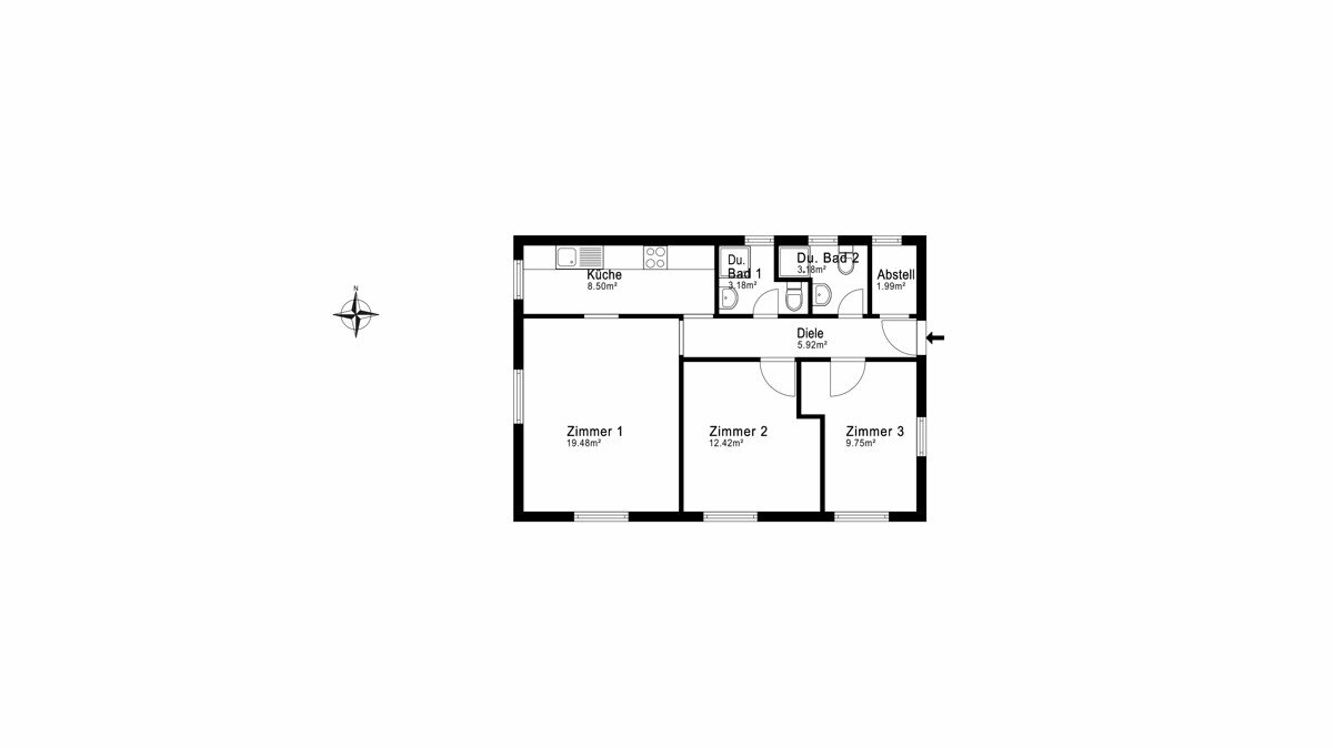 Wohnung zum Kauf 215.000 € 3 Zimmer 63,5 m²<br/>Wohnfläche Tonndorf Hamburg-Jenfeld 22045