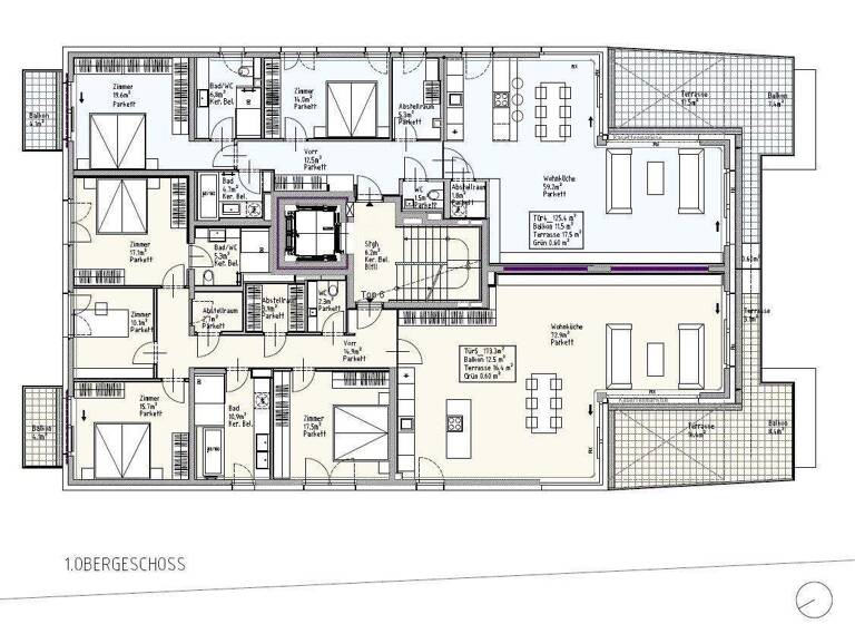 Wohnung zum Kauf - Erstbezug 2.680.000 € 5 Zimmer 173,3 m² 1. Geschoss Wien 1190