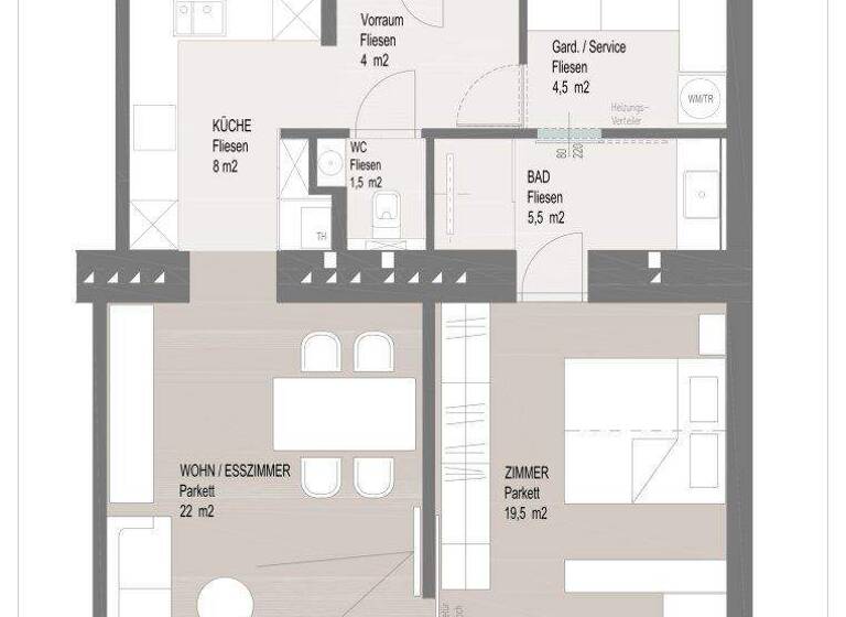 Wohnung zum Kauf - Erstbezug 775.000 € 2 Zimmer 65 m² 2. Geschoss Wien,Neubau 1070
