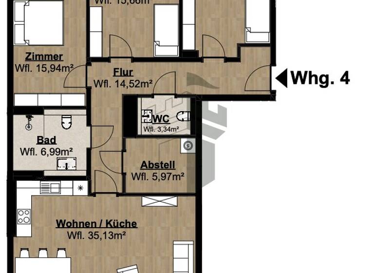 Wohnung zur Miete - Erstbezug 1.475 € 4 Zimmer 118 m² 1. Geschoss frei ab 01.04.2026 Lingen 49808