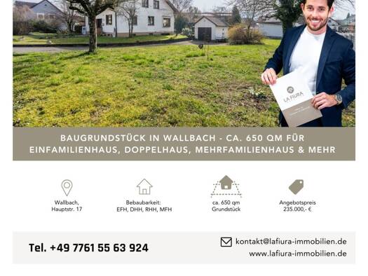 Grundstück zum Kauf 235.000 € 650 m² Grundstück Hauptstraße 17 Wallbach Bad Säckingen 79713