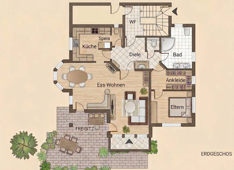 Wohnung zur Miete 1.080 € 3 Zimmer 124 m² EG Kühedorf Büchenbach 91186