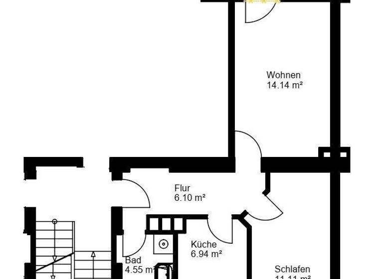 Wohnung zur Miete 440 € 2 Zimmer 43,3 m² frei ab 15.03.2026 Delitzscher Straße 142 Eutritzsch Leipzig 04129