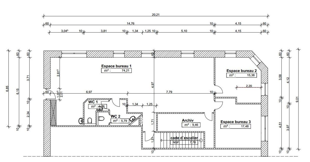 Bürogebäude zum Kauf 139.000 € 133 m²<br/>Bürofläche Centre-La Petite Forêt Forbach 57600