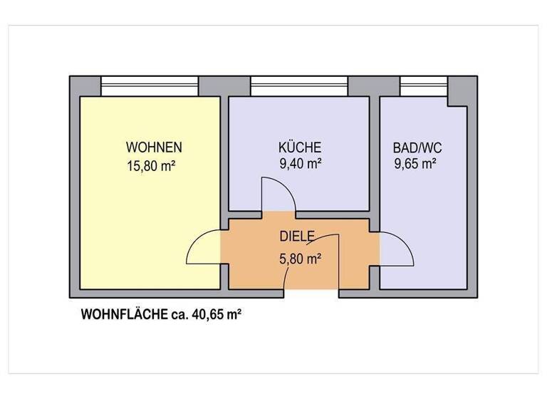 Studio zur Miete 285 € 1 Zimmer 40,7 m² 3. Geschoss frei ab sofort Ring der Chemiearbeiter 8 Sandersdorf Sandersdorf-Brehna 06792