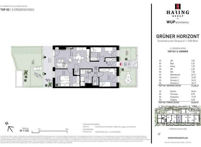 Wohnung zum Kauf - Erstbezug 466.500 € 4 Zimmer 71,8 m² EG Süßenbrunner Straße 61 Wien 1220