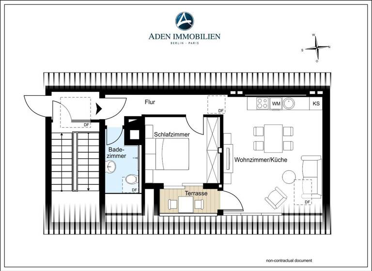 Wohnung zum Kauf 299.000 € 2 Zimmer 44,3 m² 5. Geschoss Huttenstr. 71 Moabit Berlin 10553