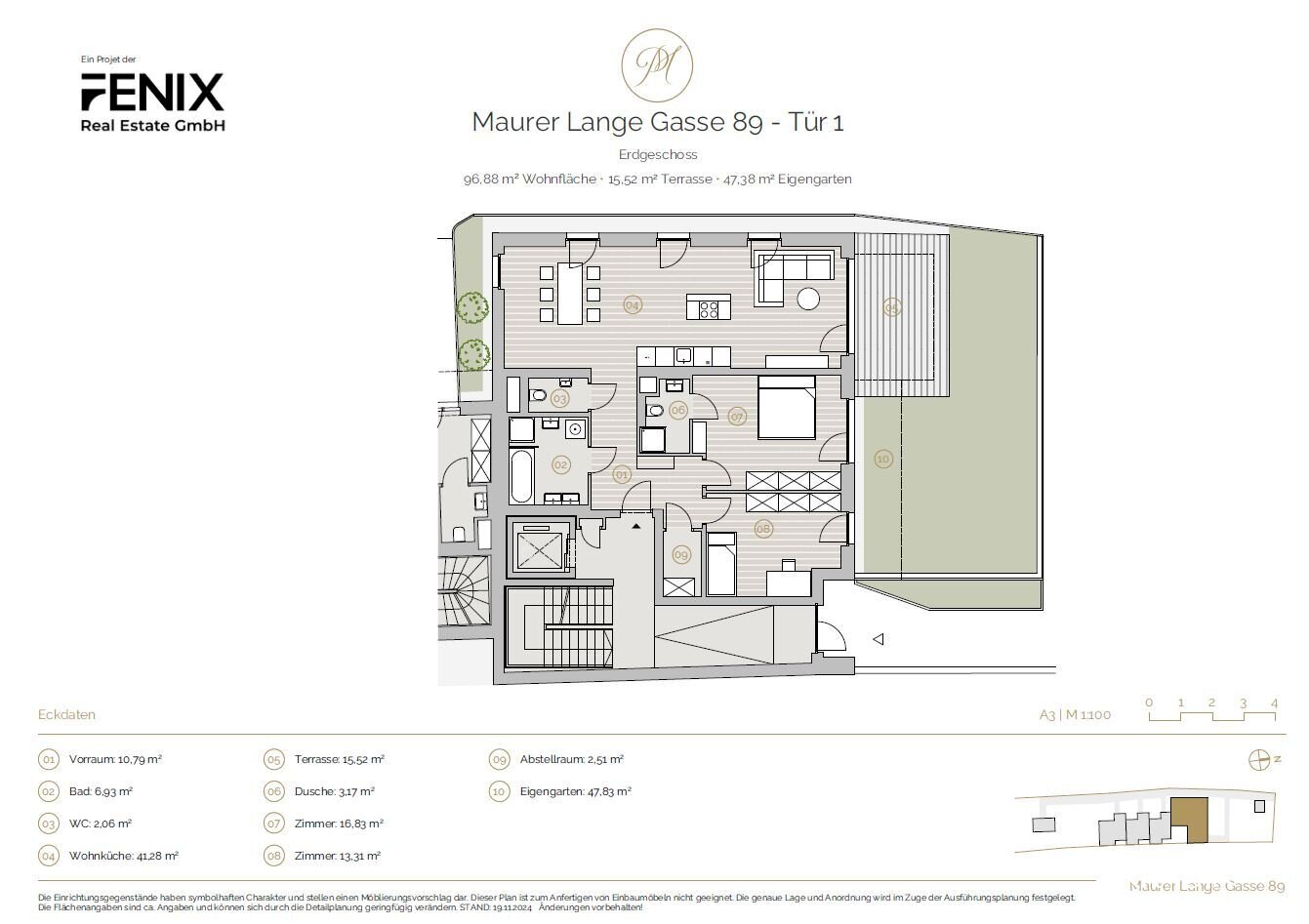 Wohnung zum Kauf 875.000 € 3 Zimmer 96,9 m²<br/>Wohnfläche EG<br/>Geschoss Wien 1230