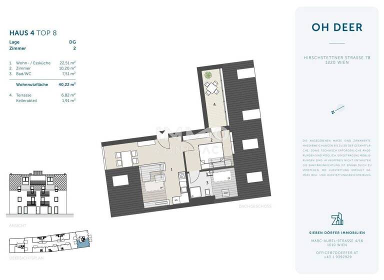 Wohnung zum Kauf - Erstbezug 284.000 € 2 Zimmer 40,2 m² 2. Geschoss Wien,Donaustadt 1220