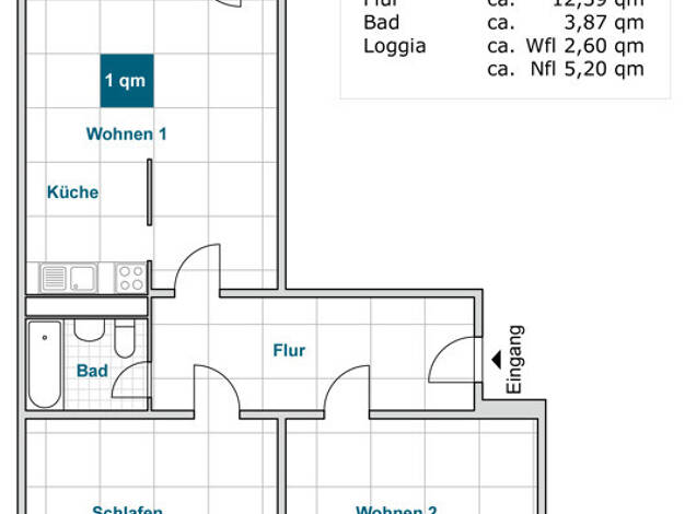 Wohnung zur Miete 620 € 3 Zimmer 80,3 m² 3. Geschoss frei ab 25.09.2026 Herzberger Straße 24 Prohlis-Nord Dresden 01239