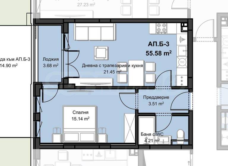 Studio zum Kauf 115.010 € 2 Zimmer 99,6 m² Plovdiv