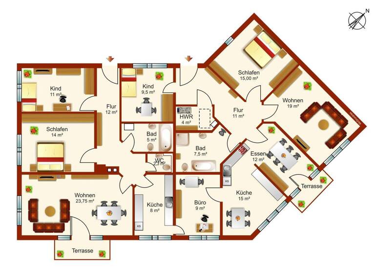 Bungalow zum Kauf als Kapitalanlage geeignet 324.000 € 8 Zimmer 989 m² Grundstück Fritz-Reuter-Platz 2 Malliß 19294