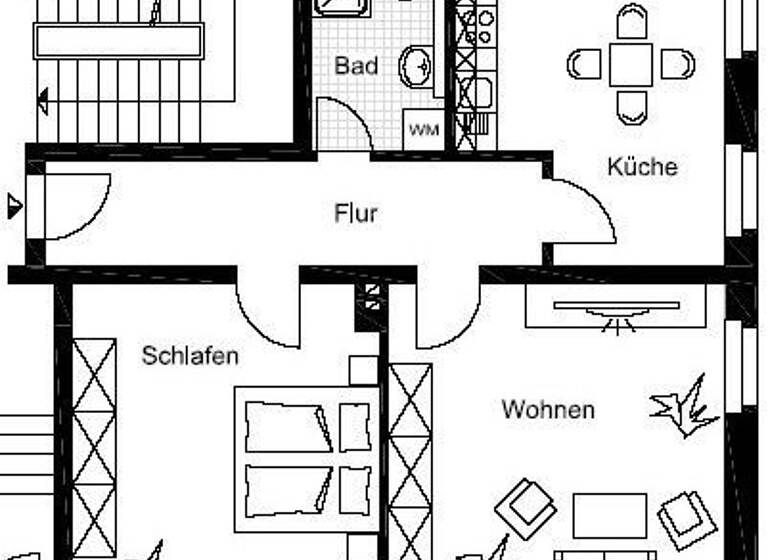Wohnung zur Miete 497 € 2 Zimmer 69,4 m² EG frei ab sofort Fritz-Hesse-Str. 33 Innenstadt Dessau-Roßlau 06844
