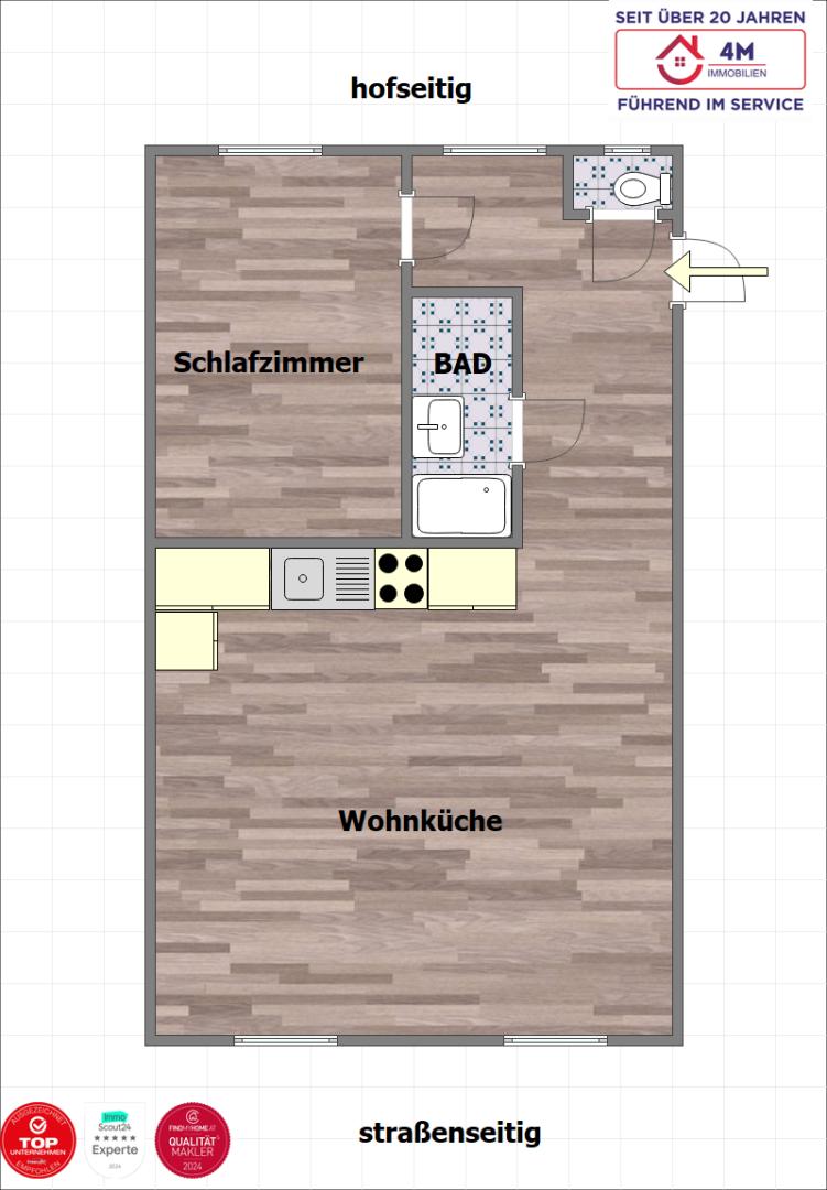 Wohnung zum Kauf 185.000 € 2 Zimmer 42 m²<br/>Wohnfläche 1.<br/>Geschoss Wien, Meidling 1120