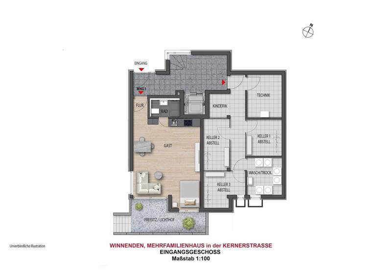 Wohnung zum Kauf - Erstbezug provisionsfrei 780.000 € 5 Zimmer 137,7 m² Winnenden 71364