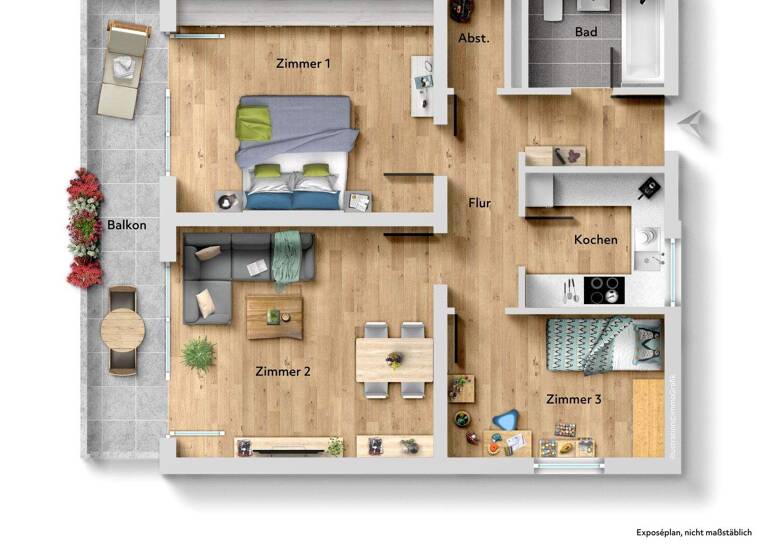 Wohnung zum Kauf 385.000 € 3 Zimmer 65,7 m² 4. Geschoss Trudering-Riem München 81827